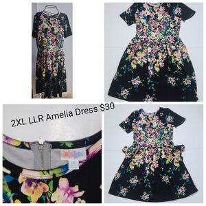 Amelia Women Dress - Black with Floral Print